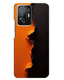 Чехол для Xiaomi 11T / 11T Pro с картинкой «Оранжевый разлом»