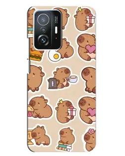 Чохол для Xiaomi 11T / 11T Pro з картинкою «Капібари паттерн» Чохол для Xiaomi 11T / 11T Pro з картинкою «Капібари паттерн»