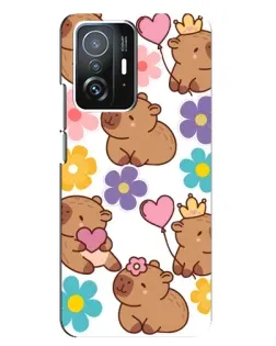 Чохол для Xiaomi 11T / 11T Pro з картинкою «Квітковий паттерн капібар» Чохол для Xiaomi 11T / 11T Pro з картинкою «Квітковий паттерн капібар»