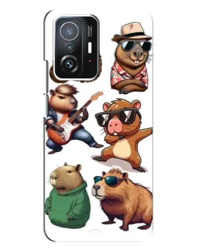 Чехол для Xiaomi 11T / 11T Pro с картинкой «Крутые капибары музыканты» Чехол для Xiaomi 11T / 11T Pro с картинкой «Крутые капибары музыканты»