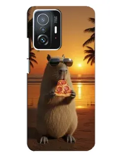 Чохол для Xiaomi 11T / 11T Pro з картинкою «Капібара з піцою» Чохол для Xiaomi 11T / 11T Pro з картинкою «Капібара з піцою»
