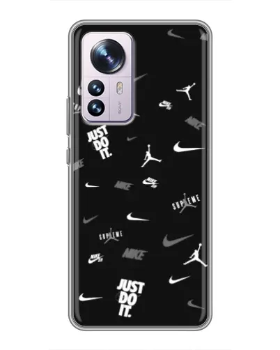 Чехол для Xiaomi 12 / 12X с картинкой «Nike Black Pattern» Чехол для Xiaomi 12 / 12X с картинкой «Nike Black Pattern»