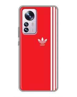 Чехол для Xiaomi 12 / 12X с картинкой «Красный минимализм Adidas»