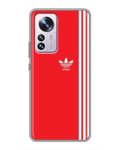 Чехол для Xiaomi 12 / 12X с картинкой «Красный минимализм Adidas»