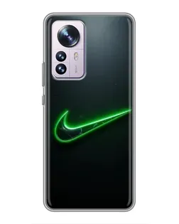 Чехол для Xiaomi 12 / 12X с картинкой «Неоновый контур Nike»