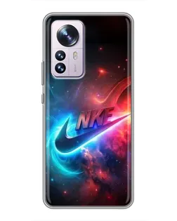 Чехол для Xiaomi 12 / 12X с картинкой «Огненный логотип Nike»