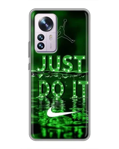 Чехол для Xiaomi 12 / 12X с картинкой «Зеленый неоновый Nike»