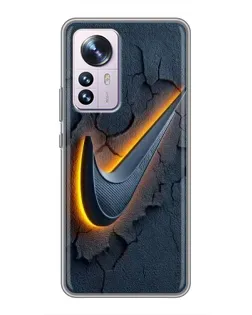Чехол для Xiaomi 12 / 12X с картинкой «Объемный логотип Найк»
