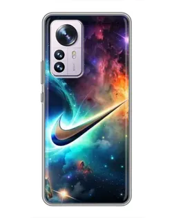 Чехол для Xiaomi 12 / 12X с картинкой «Космический Nike Swoosh»