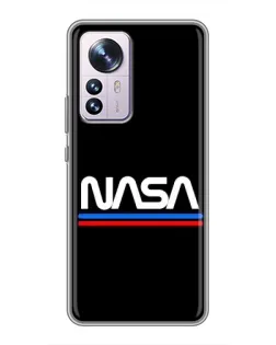 Чехол для Xiaomi 12 / 12X с картинкой «NASA — классика Red Blue»