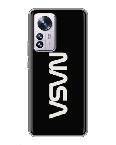 Чехол для Xiaomi 12 / 12X с картинкой «NASA — вертикальный логотип» Чехол для Xiaomi 12 / 12X с картинкой «NASA — вертикальный логотип»