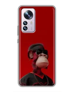 Чехол для Xiaomi 12 / 12X с картинкой «Bored Ape в красном»