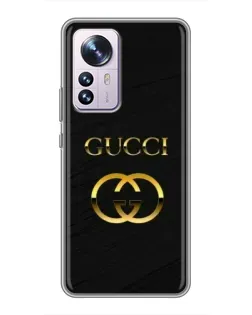 Чехол для Xiaomi 12 / 12X с картинкой «Золотой логотип Gucci»