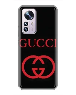 Чехол для Xiaomi 12 / 12X с картинкой «Gucci — красный логотип»