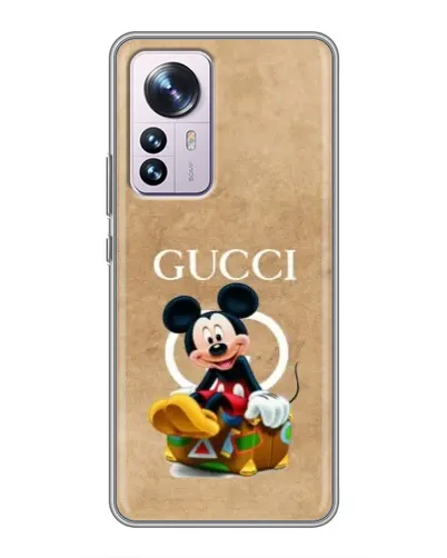 Чехол для Xiaomi 12 / 12X с картинкой «Микки Маус Gucci — крафт» Чехол для Xiaomi 12 / 12X с картинкой «Микки Маус Gucci — крафт»