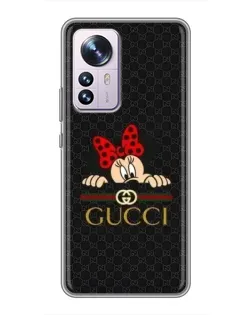 Чехол для Xiaomi 12 / 12X с картинкой «Минни Маус Gucci — черный»