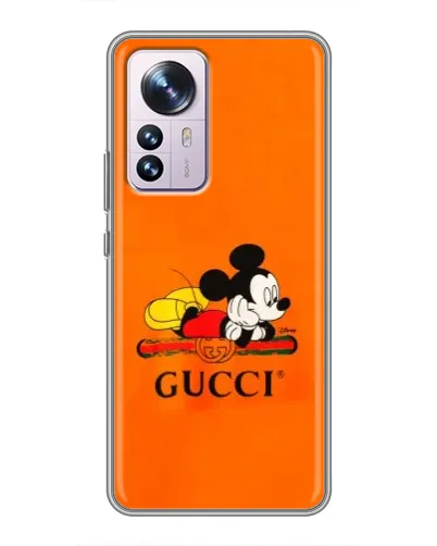 Чехол для Xiaomi 12 / 12X с картинкой «Микки Маус Gucci — оранж» Чехол для Xiaomi 12 / 12X с картинкой «Микки Маус Gucci — оранж»