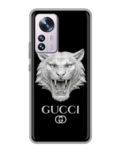 Чехол для Xiaomi 12 / 12X с картинкой «Gucci — серебряный лев» Чехол для Xiaomi 12 / 12X с картинкой «Gucci — серебряный лев»