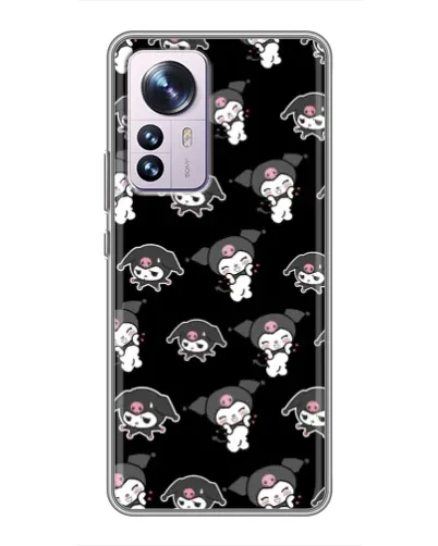 Чехол для Xiaomi 12 / 12X с картинкой «Черный паттерн Kuromi»
