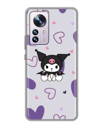 Чехол для Xiaomi 12 / 12X с картинкой «Kuromi и лавандовые сердца»