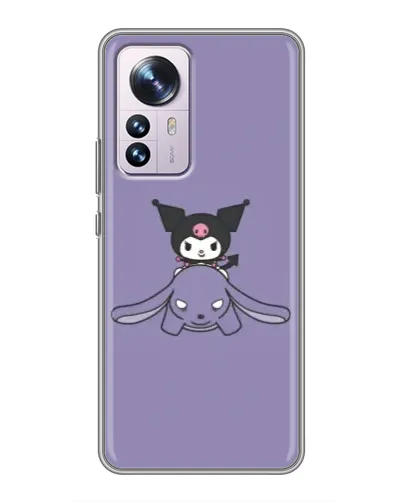 Чехол для Xiaomi 12 / 12X с картинкой «Kuromi на лиловом фоне»