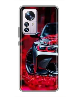 Чехол для Xiaomi 12 / 12X с картинкой «Спортивная BMW и цветы» Чехол для Xiaomi 12 / 12X с картинкой «Спортивная BMW и цветы»