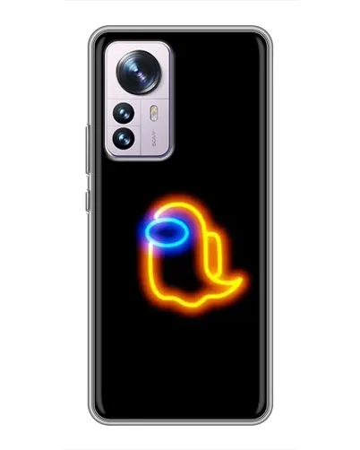 Чехол для Xiaomi 12 / 12X с картинкой «Among Us неоновое сияние»