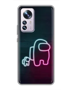 Чехол для Xiaomi 12 / 12X с картинкой «Among Us неон-арт»