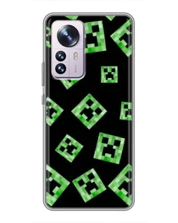 Чехол для Xiaomi 12 / 12X с картинкой «Паттерн с криперами» Чехол для Xiaomi 12 / 12X с картинкой «Паттерн с криперами»