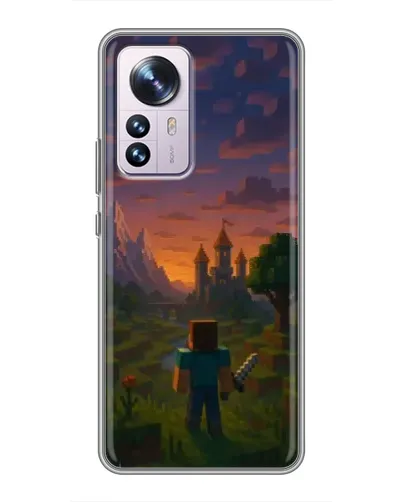 Чехол для Xiaomi 12 / 12X с картинкой «Стив у башни» Чехол для Xiaomi 12 / 12X с картинкой «Стив у башни»