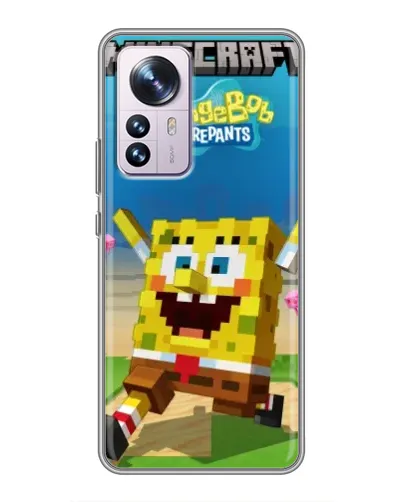 Чехол для Xiaomi 12 / 12X с картинкой «Губка Боб Minecraft» Чехол для Xiaomi 12 / 12X с картинкой «Губка Боб Minecraft»