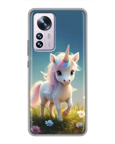 Чехол для Xiaomi 12 / 12X с картинкой «Единорог на поляне»