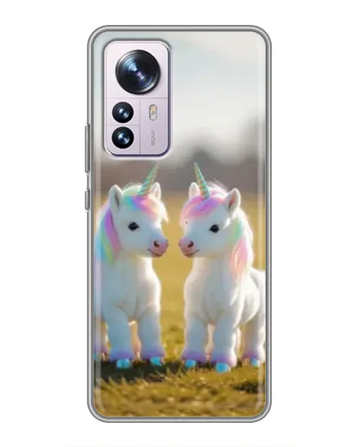Чехол для Xiaomi 12 / 12X с картинкой «Пара единорогов»