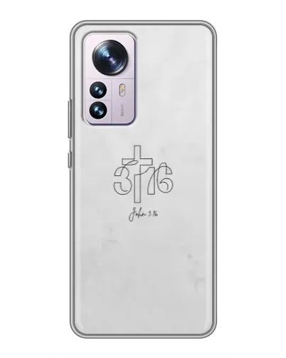 Чехол для Xiaomi 12 / 12X с картинкой «Иоанна 3:16 Крест»