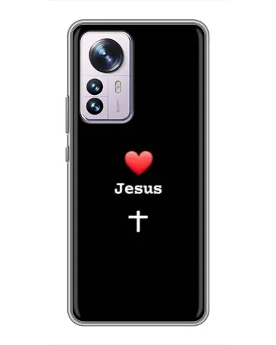 Чехол для Xiaomi 12 / 12X с картинкой «Сердце - Jesus»