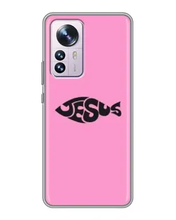 Чехол для Xiaomi 12 / 12X с картинкой «Розовый символ  Jesus»