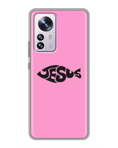 Чехол для Xiaomi 12 / 12X с картинкой «Розовый символ  Jesus»