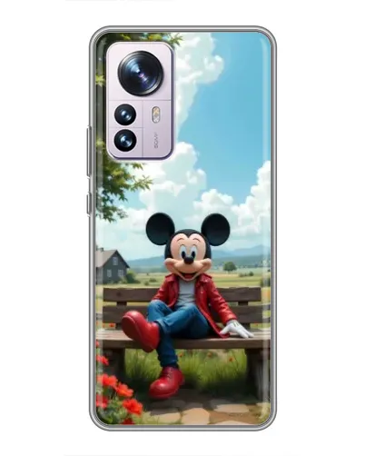 Чехол для Xiaomi 12 / 12X с картинкой «Микки на скамейке»