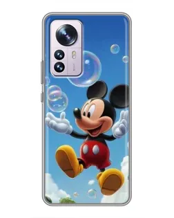 Чехол для Xiaomi 12 / 12X с картинкой «Mickey и мыльные пузыри»