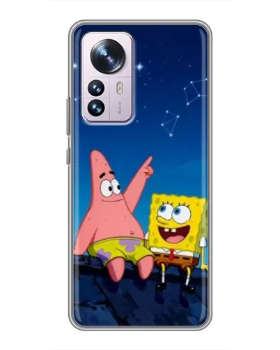 Чехол для Xiaomi 12 / 12X с картинкой «Губка Боб и Патрик ночью» Чехол для Xiaomi 12 / 12X с картинкой «Губка Боб и Патрик ночью»