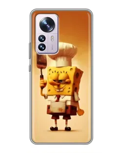 Чехол для Xiaomi 12 / 12X с картинкой «Губка Боб повар»