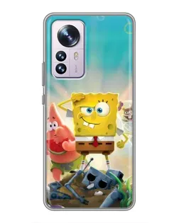 Чехол для Xiaomi 12 / 12X с картинкой «Спанч Боб победитель»