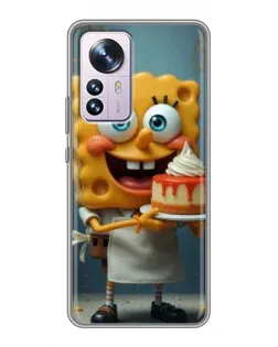 Чехол для Xiaomi 12 / 12X с картинкой «Повар Спанч Боб»