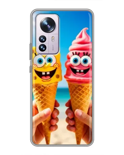 Чехол для Xiaomi 12 / 12X с картинкой «Спанч Боб мороженое» Чехол для Xiaomi 12 / 12X с картинкой «Спанч Боб мороженое»