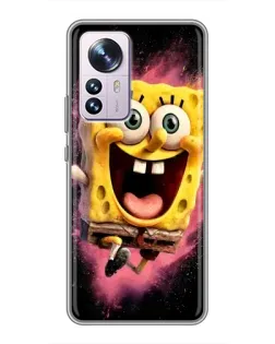 Чехол для Xiaomi 12 / 12X с картинкой «Взрывной Спанч Боб»