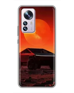 Чехол для Xiaomi 12 / 12X с картинкой «Cybertruck на Марсе»