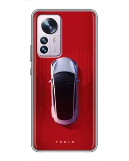 Чехол для Xiaomi 12 / 12X с картинкой «Tesla Top View»