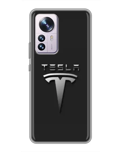 Чехол для Xiaomi 12 / 12X с картинкой «Стальной логотип Tesla» Чехол для Xiaomi 12 / 12X с картинкой «Стальной логотип Tesla»