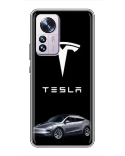 Чехол для Xiaomi 12 / 12X с картинкой «Tesla Model Y»