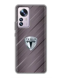 Чехол для Xiaomi 12 / 12X с картинкой «Металлическая текстура Tesla»